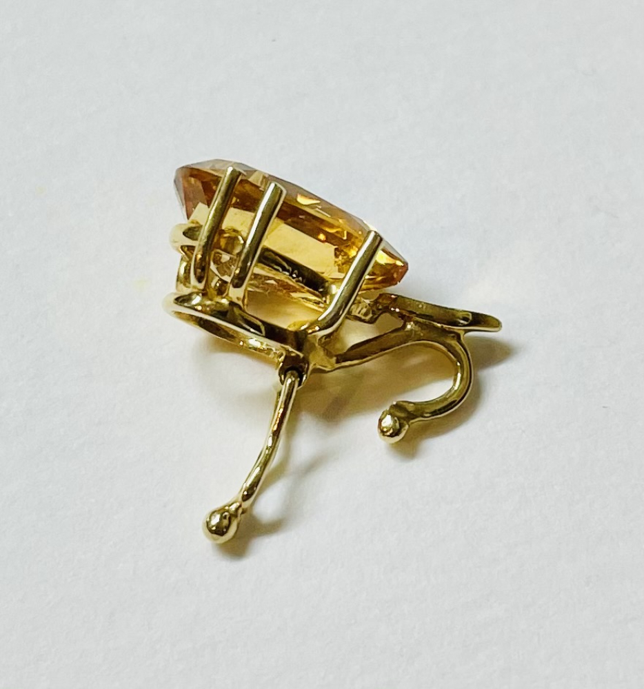 Gold Citrin Anhänger 12x9mm 750GG